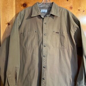 Carhartt Tan Snap-Front flannel lined Shirt